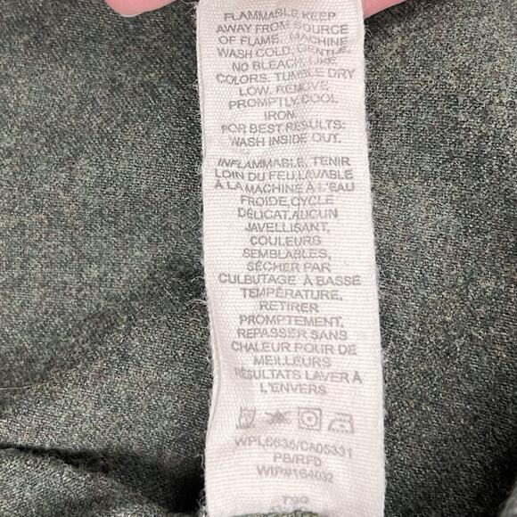 Woolrich Button Up Mens Cotton Flannel Chamois Shirt Large Green Lumberjack - Picture 13 of 13